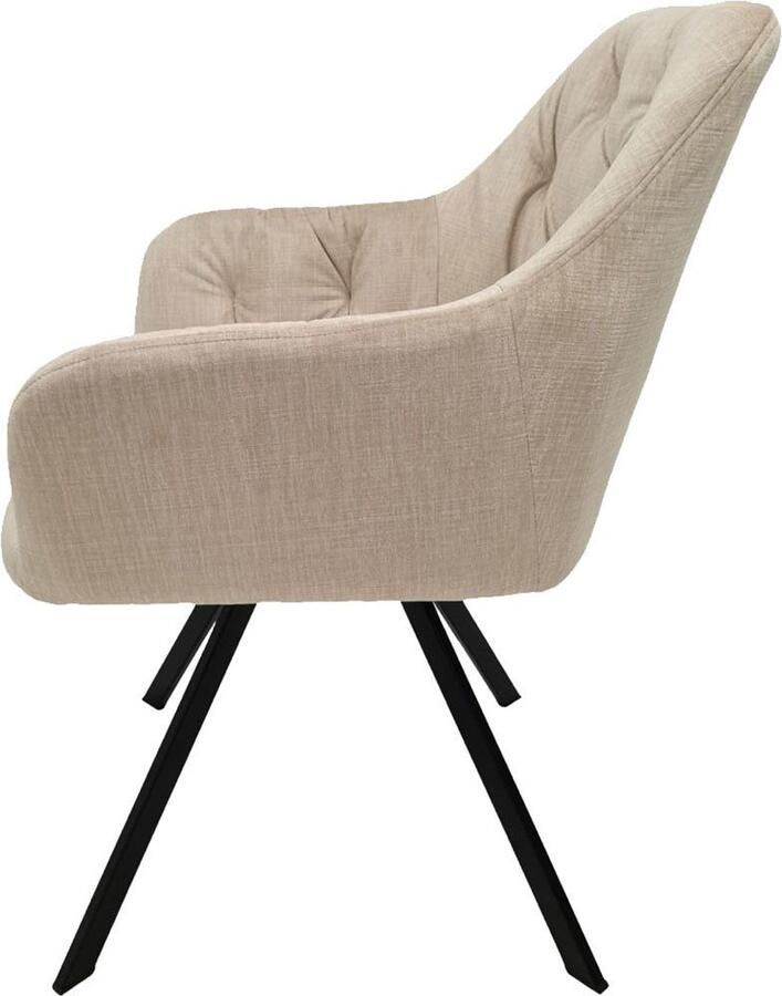 Hearthome & Living Set 2 eetkamerstoelen Georgia Beige 62x57x85cm (LxBxH) Maximaal draagvermogen 150KG - Foto 4