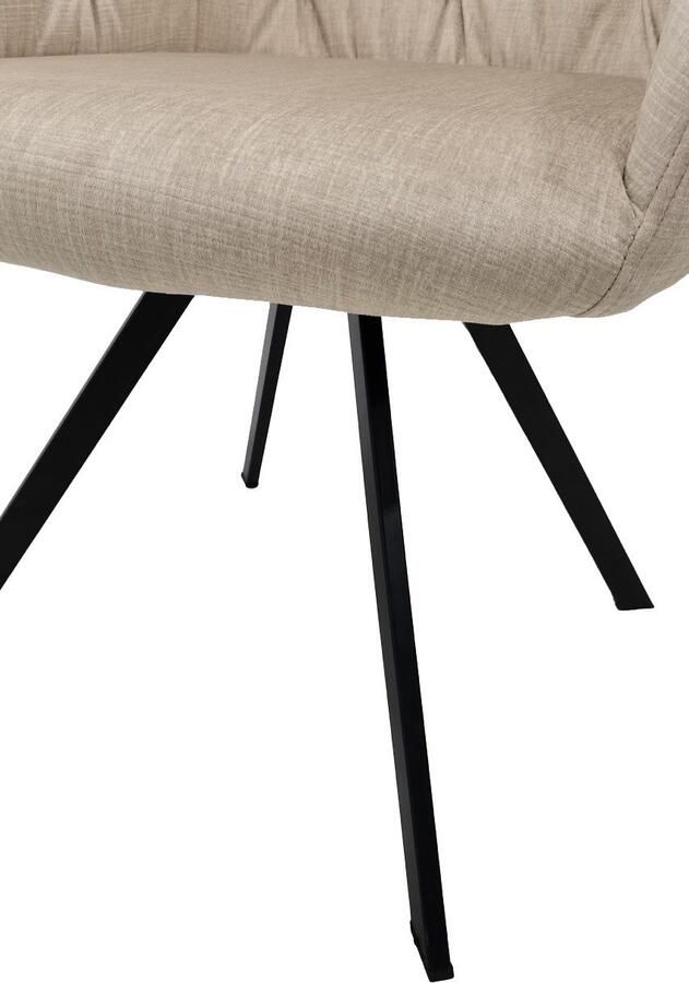 Hearthome & Living Set 2 eetkamerstoelen Georgia Beige 62x57x85cm (LxBxH) Maximaal draagvermogen 150KG - Foto 6