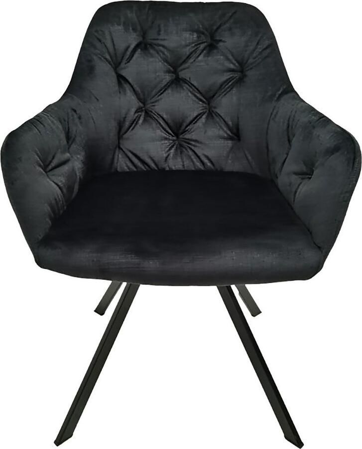 Hearthome & Living Set 2 eetkamerstoelen Georgia Zwart 62x57x85cm (LxBxH) Maximaal draagvermogen 150KG - Foto 3