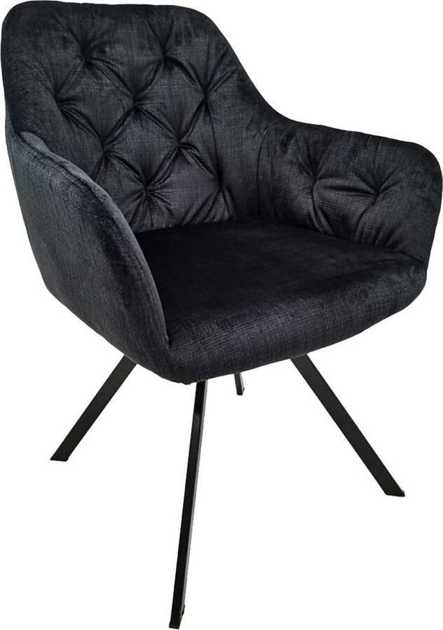 Hearthome & Living Set 2 eetkamerstoelen Georgia Zwart 62x57x85cm (LxBxH) Maximaal draagvermogen 150KG - Foto 5