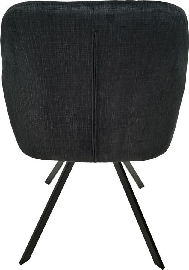 Hearthome & Living Set 2 eetkamerstoelen Georgia Zwart 62x57x85cm (LxBxH) Maximaal draagvermogen 150KG - Foto 6