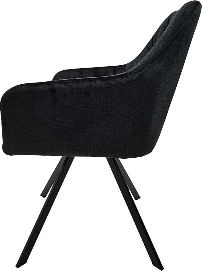 Hearthome & Living Set 2 eetkamerstoelen Georgia Zwart 62x57x85cm (LxBxH) Maximaal draagvermogen 150KG - Foto 4