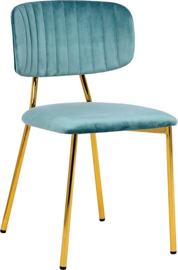 Kayoom Stoel Giselle 125 2-delige set onderhoudsvriendelijke fluwelen bekleding met armleuningen goudkleurige frame van roestvrij staal fluwelen bekleding decoratieve stiksels (set 2 stuks) - Foto 6