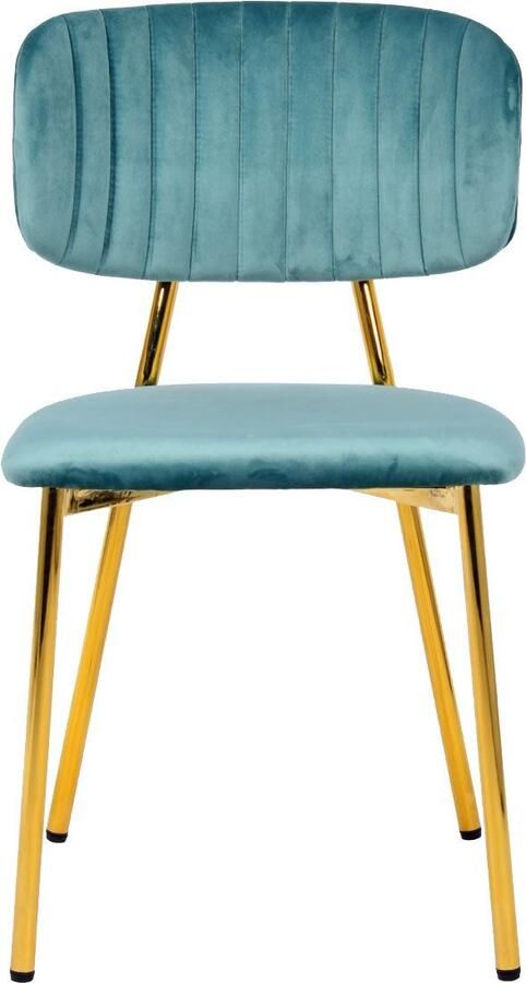 Kayoom Stoel Giselle 125 2-delige set onderhoudsvriendelijke fluwelen bekleding met armleuningen goudkleurige frame van roestvrij staal fluwelen bekleding decoratieve stiksels (set 2 stuks) - Foto 9