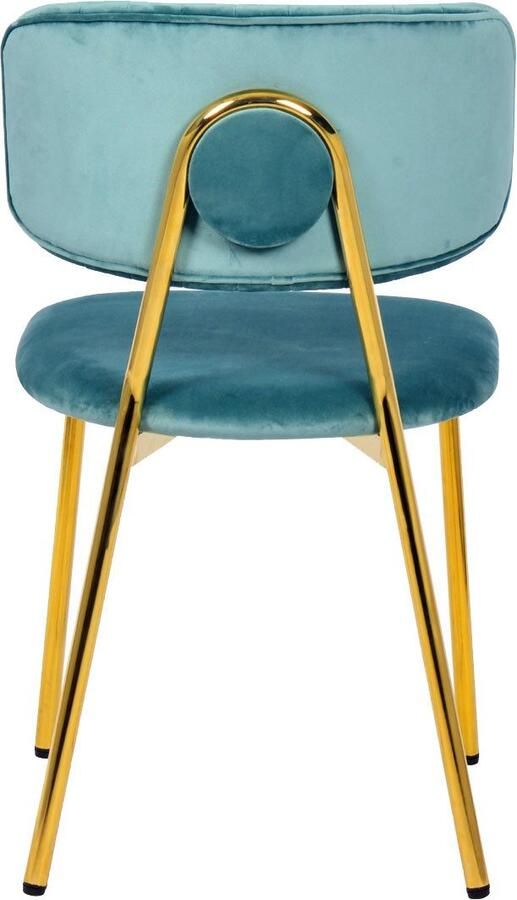 Kayoom Stoel Giselle 125 2-delige set onderhoudsvriendelijke fluwelen bekleding met armleuningen goudkleurige frame van roestvrij staal fluwelen bekleding decoratieve stiksels (set 2 stuks) - Foto 8