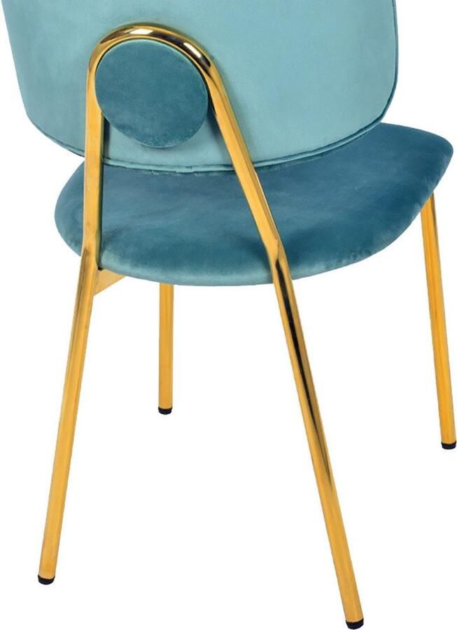 Kayoom Stoel Giselle 125 2-delige set onderhoudsvriendelijke fluwelen bekleding met armleuningen goudkleurige frame van roestvrij staal fluwelen bekleding decoratieve stiksels (set 2 stuks) - Foto 4