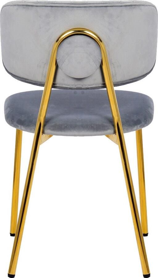 Kayoom Stoel Giselle 125 2-delige set onderhoudsvriendelijke fluwelen bekleding met armleuningen goudkleurige frame van roestvrij staal fluwelen bekleding decoratieve stiksels (set 2 stuks) - Foto 7