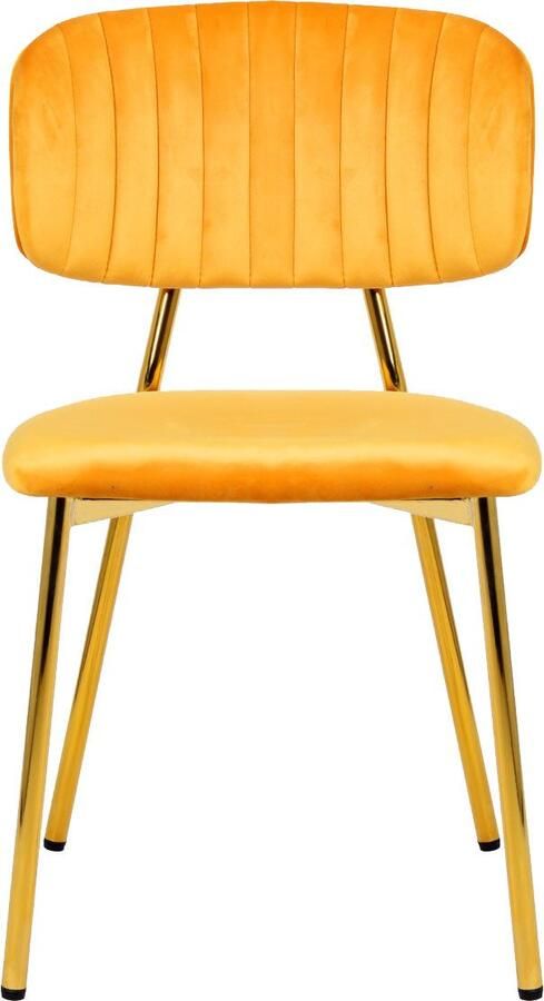 Kayoom Stoel Giselle 125 2-delige set onderhoudsvriendelijke fluwelen bekleding met armleuningen goudkleurige frame van roestvrij staal fluwelen bekleding decoratieve stiksels (set 2 stuks) - Foto 8