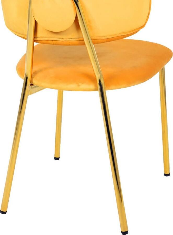 Kayoom Stoel Giselle 125 2-delige set onderhoudsvriendelijke fluwelen bekleding met armleuningen goudkleurige frame van roestvrij staal fluwelen bekleding decoratieve stiksels (set 2 stuks) - Foto 3