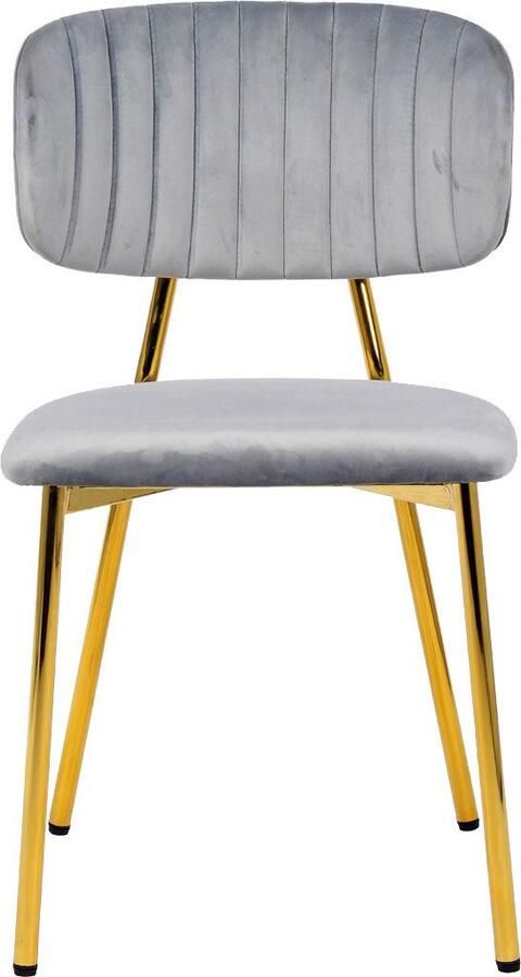 Kayoom Stoel Giselle 125 2-delige set onderhoudsvriendelijke fluwelen bekleding met armleuningen goudkleurige frame van roestvrij staal fluwelen bekleding decoratieve stiksels (set 2 stuks) - Foto 8