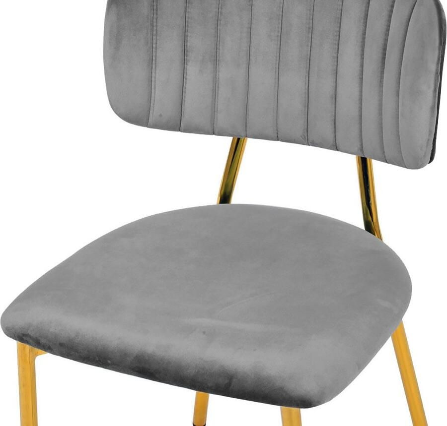 Kayoom Stoel Giselle 125 2-delige set onderhoudsvriendelijke fluwelen bekleding met armleuningen goudkleurige frame van roestvrij staal fluwelen bekleding decoratieve stiksels (set 2 stuks)