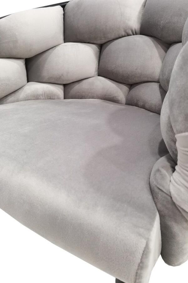 Underbar Set 2 eetkamerstoelen Grace Taupe Zwart Velours 61x65x79cm (LxBxH) Draagvermogen 150KG - Foto 2