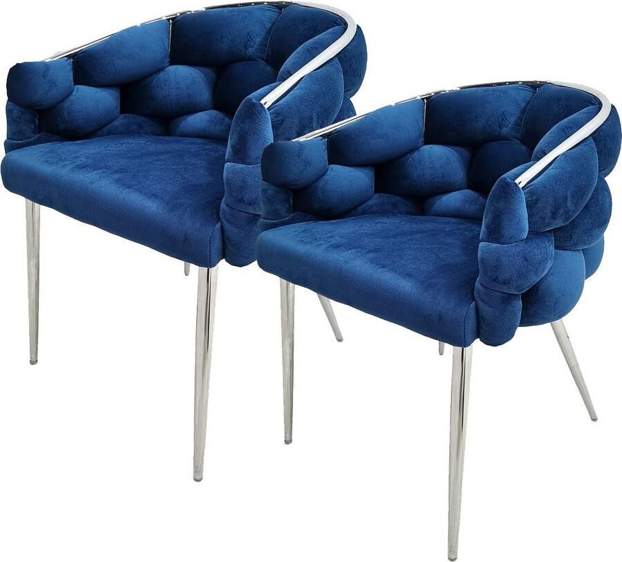 Kayoom Stoel Grace 125 2-delige set frame van ijzer comfortabel gepolsterd (set 2 stuks) - Foto 3