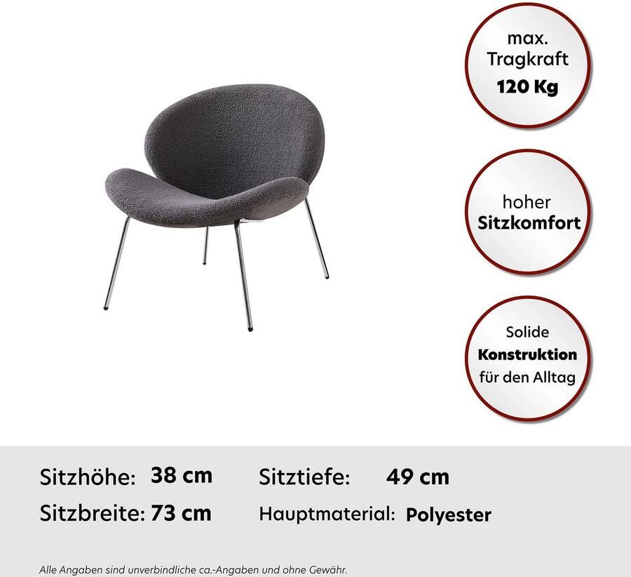 Kayoom Stoel Jaden 125 2-pack in trendy stof met kreukeleffect Esthetisch minimalistisch ontwerp bouclé stof breed zitten (set 2 stuks) - Foto 9