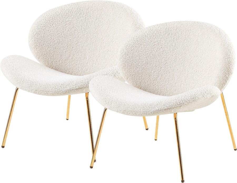 Kayoom Stoel Jaden 125 2-pack in trendy stof met kreukeleffect Esthetisch minimalistisch ontwerp bouclé stof breed zitten (set 2 stuks) - Foto 8