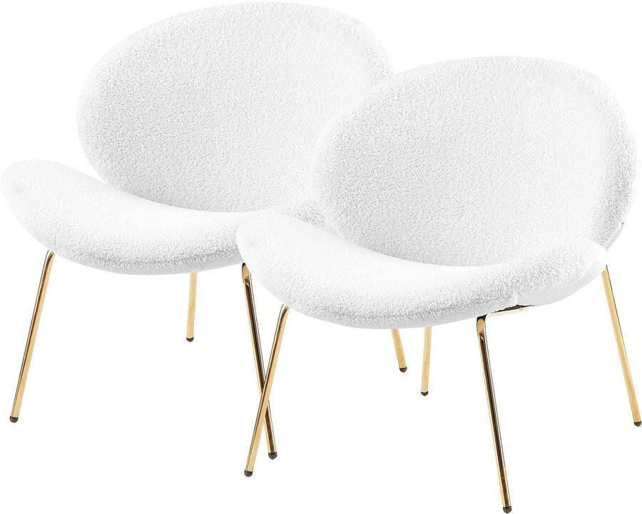 Kayoom Stoel Jaden 125 2-pack in trendy stof met kreukeleffect Esthetisch minimalistisch ontwerp bouclé stof breed zitten (set 2 stuks) - Foto 7