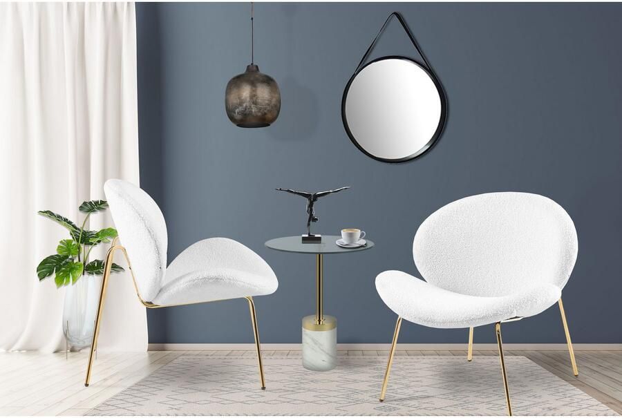 Kayoom Stoel Jaden 125 2-pack in trendy stof met kreukeleffect Esthetisch minimalistisch ontwerp bouclé stof breed zitten (set 2 stuks) - Foto 9