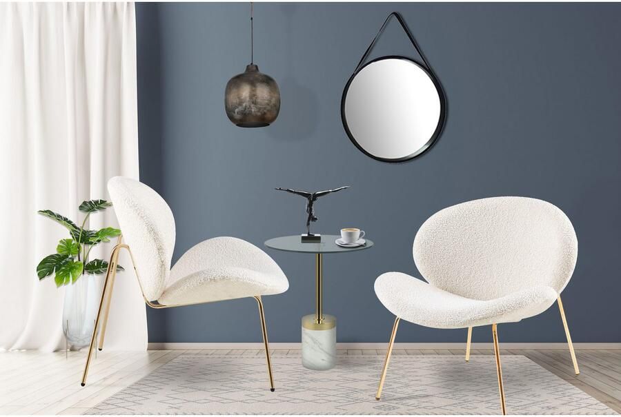 Kayoom Stoel Jaden 125 2-pack in trendy stof met kreukeleffect Esthetisch minimalistisch ontwerp bouclé stof breed zitten (set 2 stuks) - Foto 9