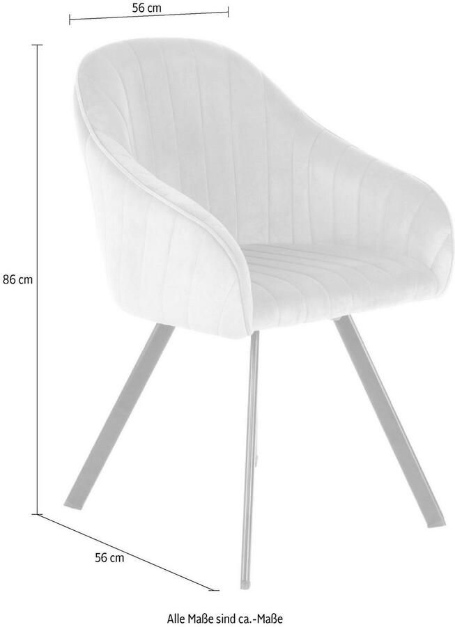 Kayoom Stoel Jodie 125 2-pack zitting met bekleding fluweelzachte bekleding comfortabel effen ontwerp (set 2 stuks) - Foto 2