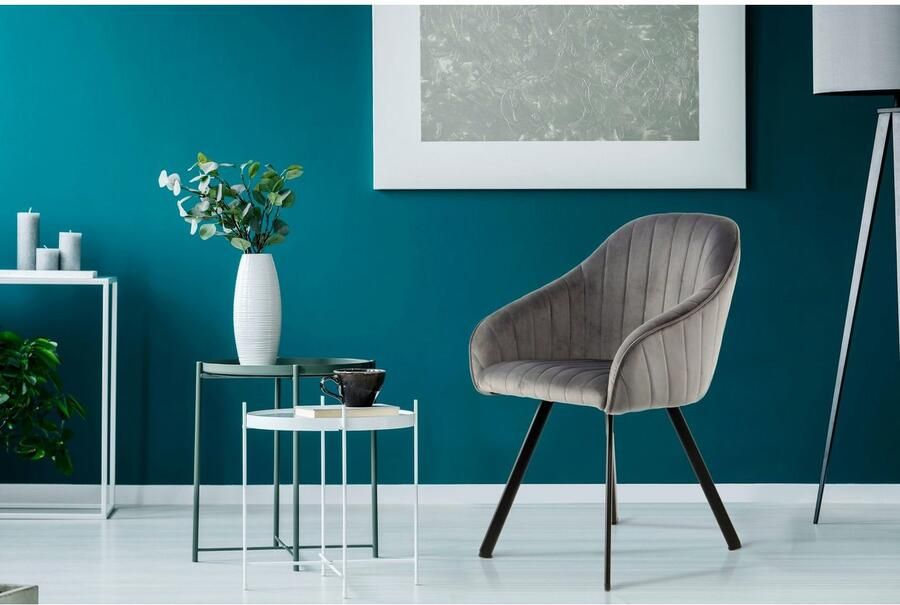 Kayoom Stoel Jodie 125 2-pack zitting met bekleding fluweelzachte bekleding comfortabel effen ontwerp (set 2 stuks) - Foto 4