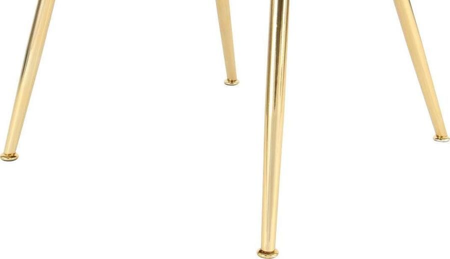 Litecommerce Floraya Retro Eetkamerstoel Jolene Grijs Goud Velours met armleuningen Draagvermogen 150KG - Foto 10