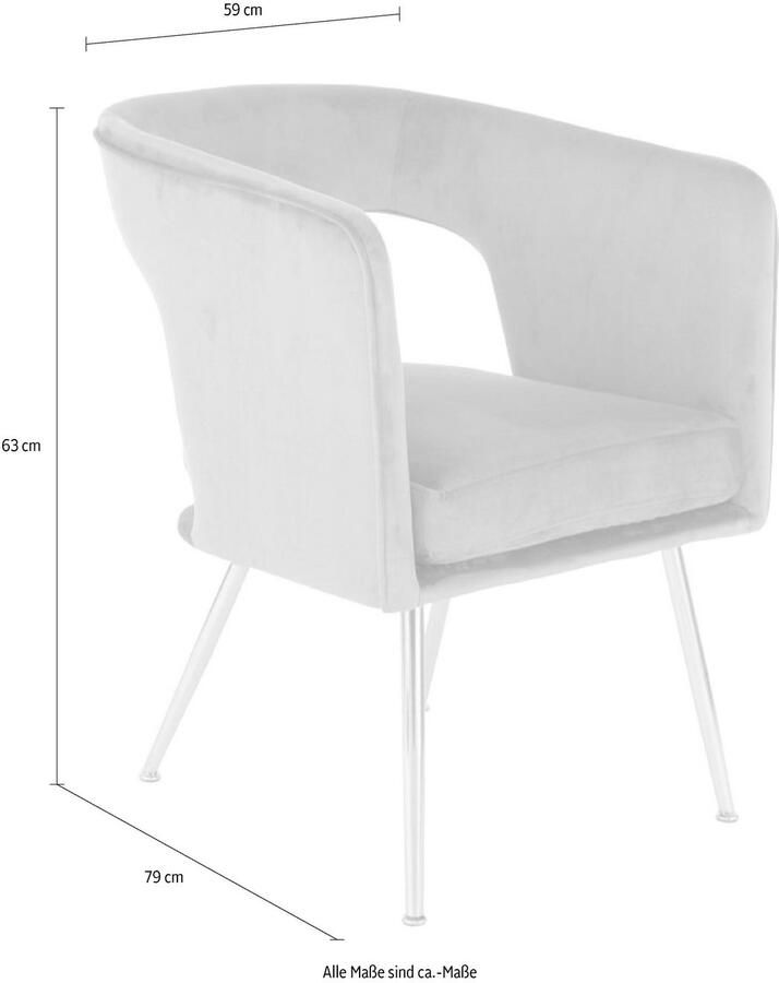 Kayoom Stoel Jolene 125 eetkamerstoel elegante stofbekleding fluweelzachte bekleding rugleuning en armleuningen afgerond (1 stuk) - Foto 3