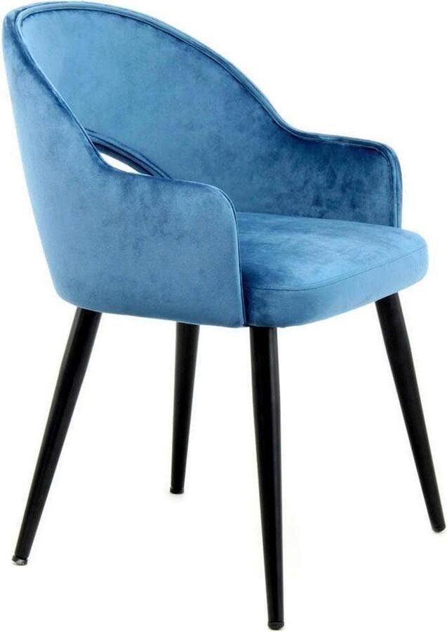 Kayoom Stoel Joris 110 2-delige set effen ontwerp met retro-karakter met armleuning comfortabel halve maan opening in de rugleuning (set 2 stuks) - Foto 4