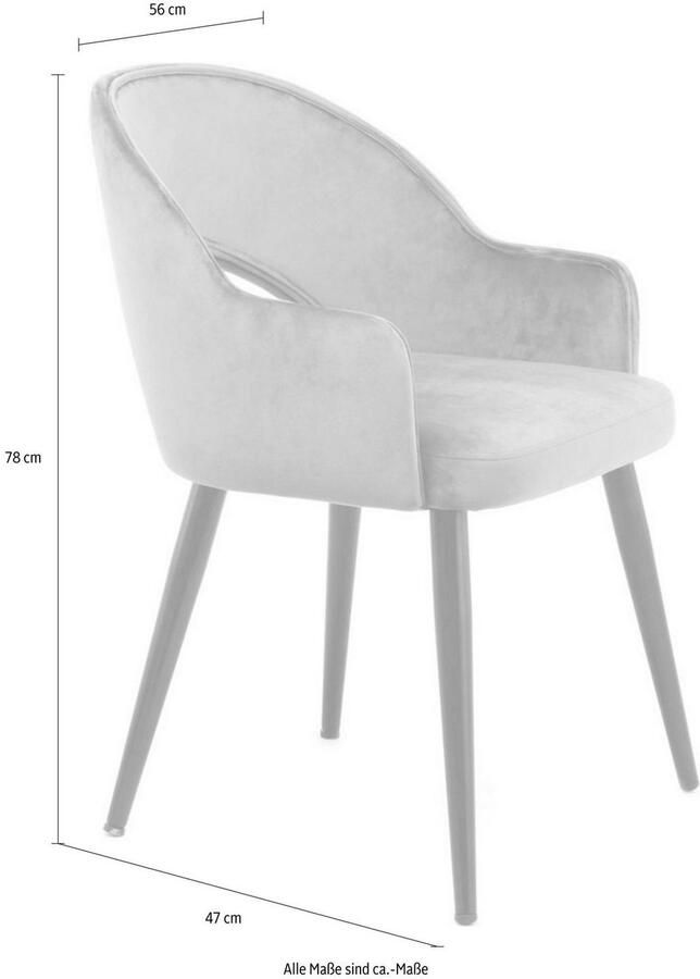 Kayoom Stoel Joris 110 2-delige set effen ontwerp met retro-karakter met armleuning comfortabel halve maan opening in de rugleuning (set 2 stuks) - Foto 2