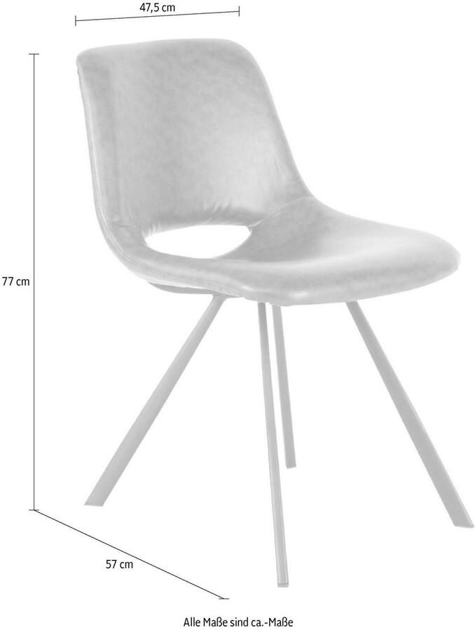 Kayoom Stoel Josephine 325 2-delige set tijdloos ontwerp met geometrische uitsparing onderhoudsvriendelijk eenvoudig zachte bekleding voor een aangenaam zitgevoel (set 2 stuks) - Foto 3