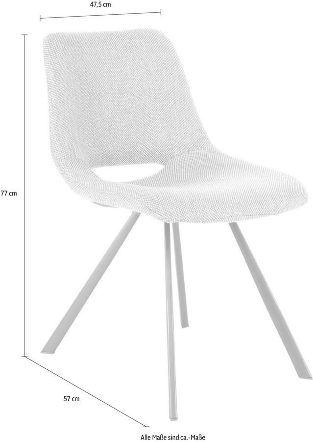 Kayoom Stoel Josephine 325 2-delige set tijdloos ontwerp met geometrische uitsparing onderhoudsvriendelijk eenvoudig zachte bekleding voor een aangenaam zitgevoel (set 2 stuks) - Foto 3
