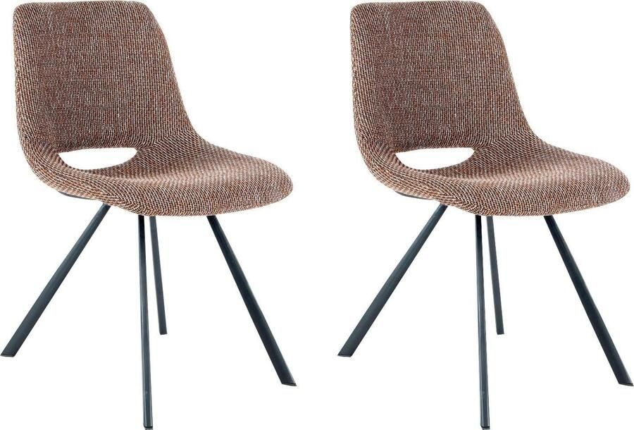 Kayoom Stoel Josephine 325 2-delige set tijdloos ontwerp met geometrische uitsparing onderhoudsvriendelijk eenvoudig zachte bekleding voor een aangenaam zitgevoel (set 2 stuks)