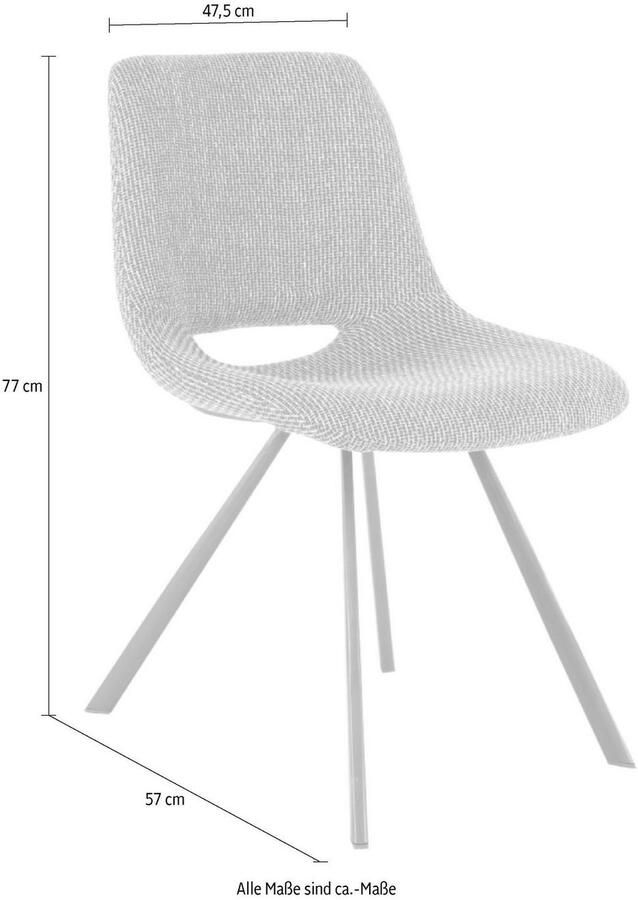 Kayoom Stoel Josephine 325 2-delige set tijdloos ontwerp met geometrische uitsparing onderhoudsvriendelijk eenvoudig zachte bekleding voor een aangenaam zitgevoel (set 2 stuks) - Foto 4