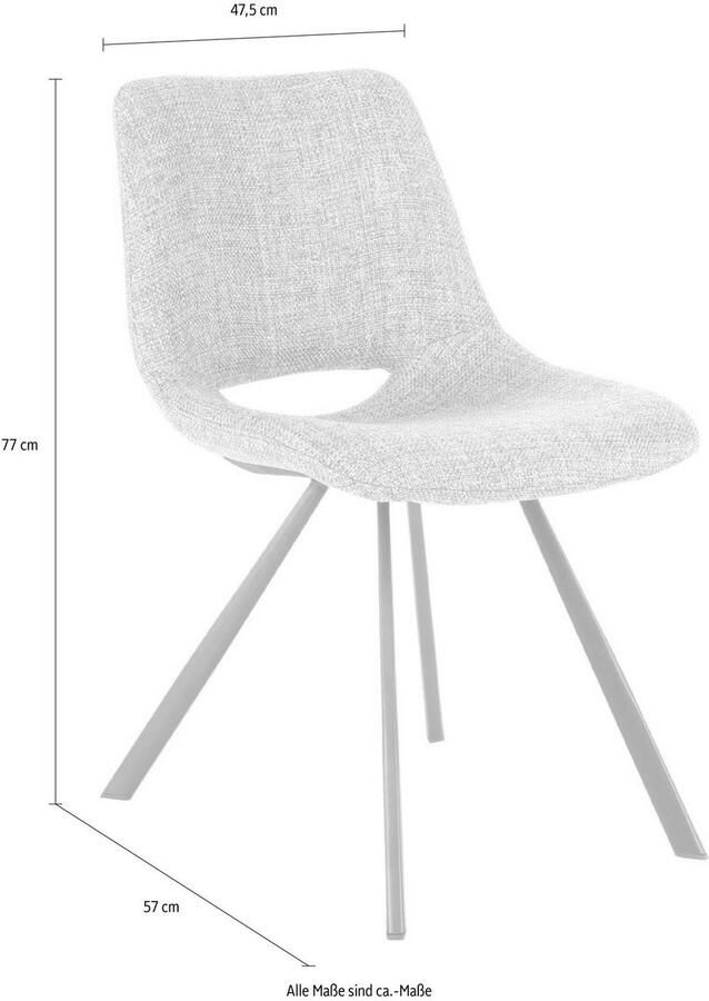 Kayoom Stoel Josephine 325 2-delige set tijdloos ontwerp met geometrische uitsparing onderhoudsvriendelijk eenvoudig zachte bekleding voor een aangenaam zitgevoel (set 2 stuks) - Foto 3