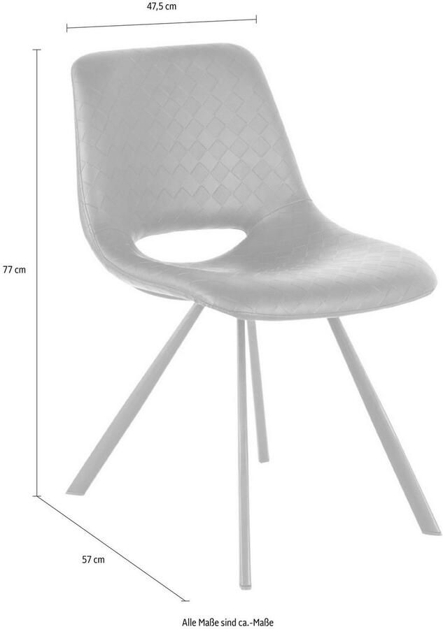 Kayoom Stoel Josephine 325 2-delige set tijdloos ontwerp met geometrische uitsparing onderhoudsvriendelijk eenvoudig zachte bekleding voor een aangenaam zitgevoel (set 2 stuks) - Foto 5