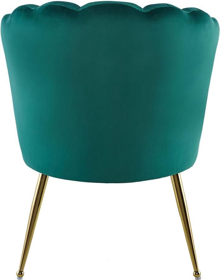 Kayoom Stoel Lalie 125 rugleuning in retro-stijl opvallende rugleuning in schelpontwerp fluwelen bekleding goudkleurige metalen poten (1 stuk) - Foto 4