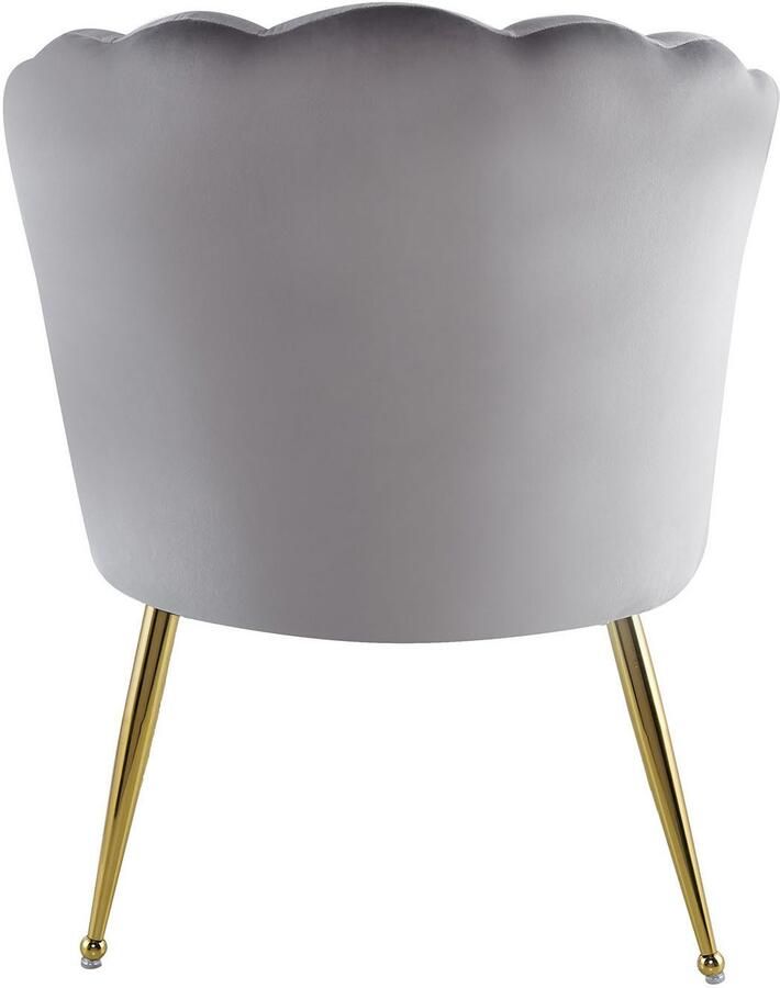 Kayoom Stoel Lalie 125 rugleuning in retro-stijl opvallende rugleuning in schelpontwerp fluwelen bekleding goudkleurige metalen poten (1 stuk) - Foto 3