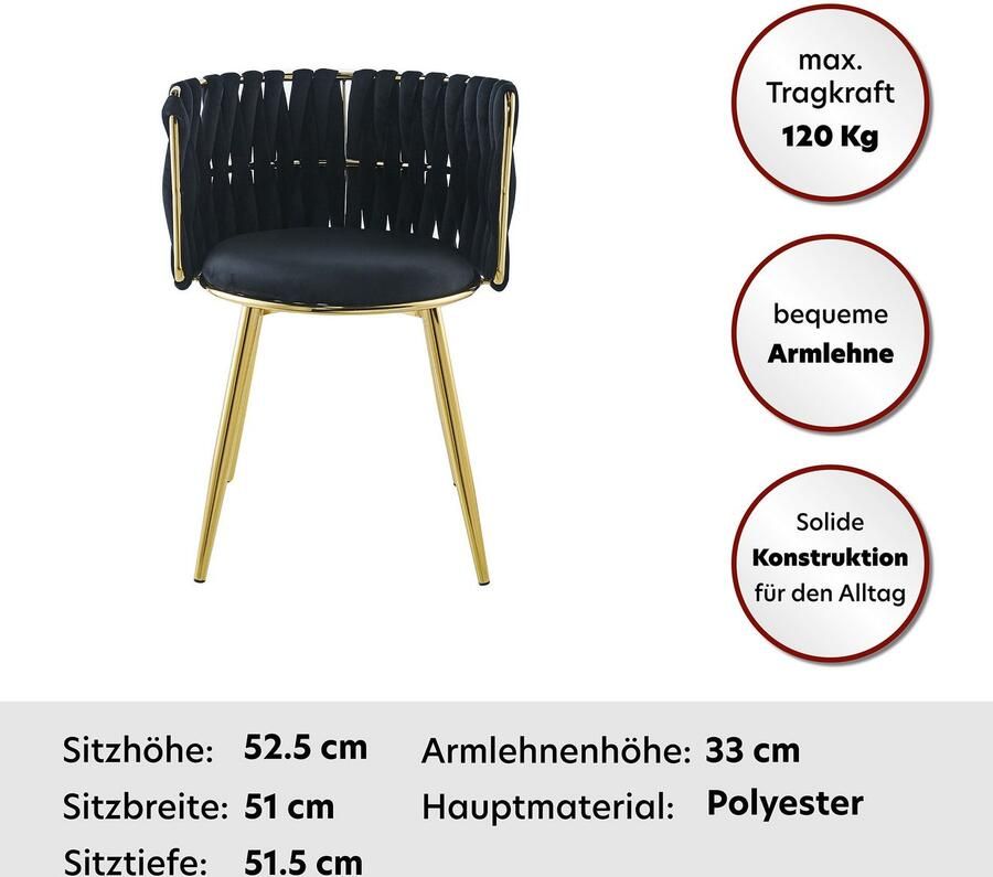 Kayoom Stoel Melly 125 2-delige set geweldig ontwerp van de rugleuning ronde zitting (set 2 stuks) - Foto 9