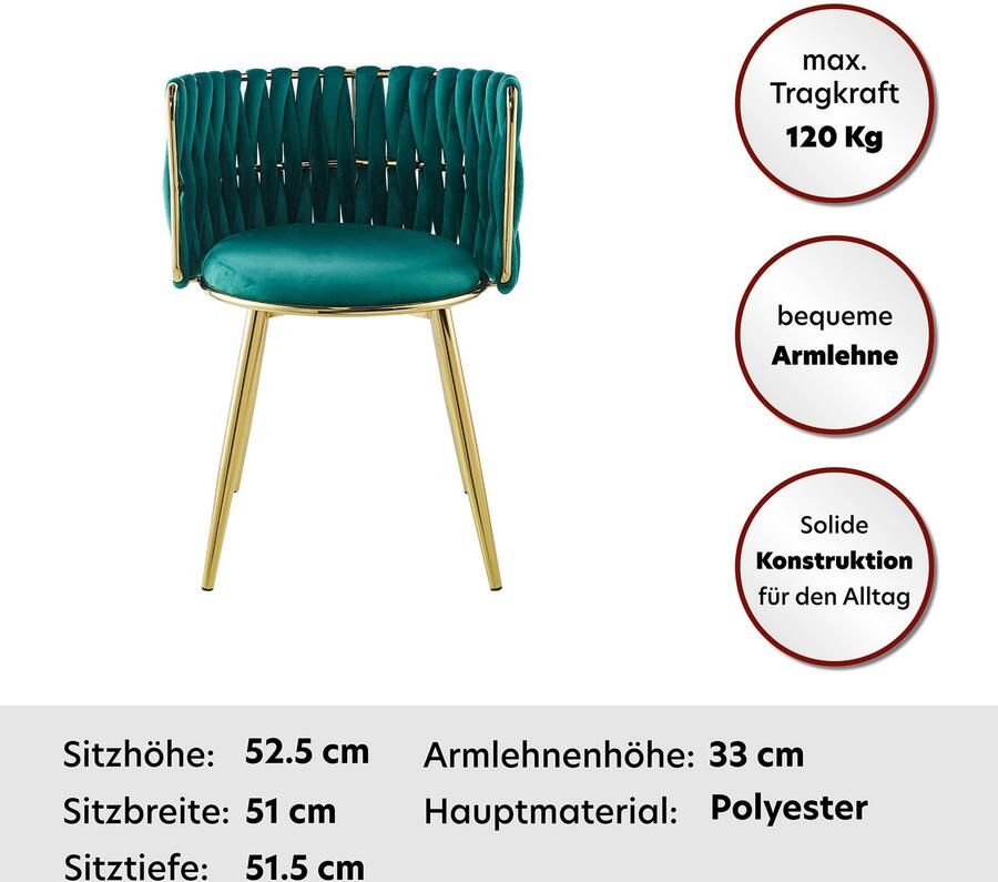 Kayoom Stoel Melly 125 2-delige set geweldig ontwerp van de rugleuning ronde zitting (set 2 stuks) - Foto 8