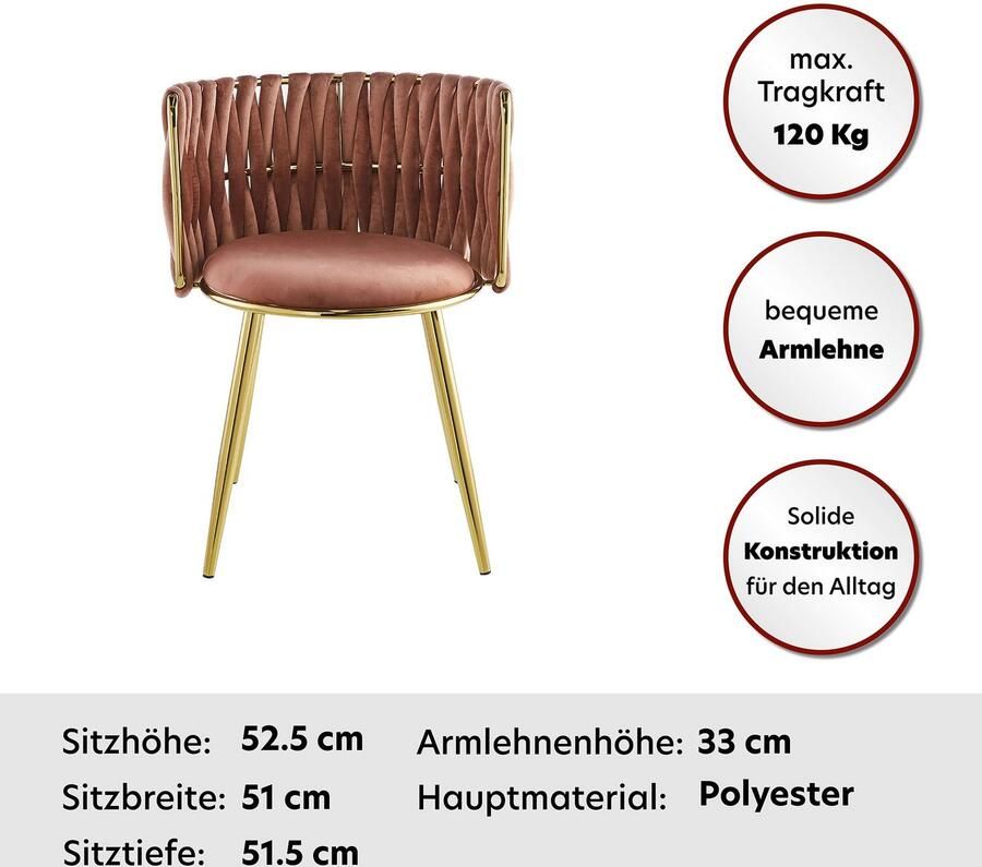 Kayoom Stoel Melly 125 2-delige set geweldig ontwerp van de rugleuning ronde zitting (set 2 stuks) - Foto 8