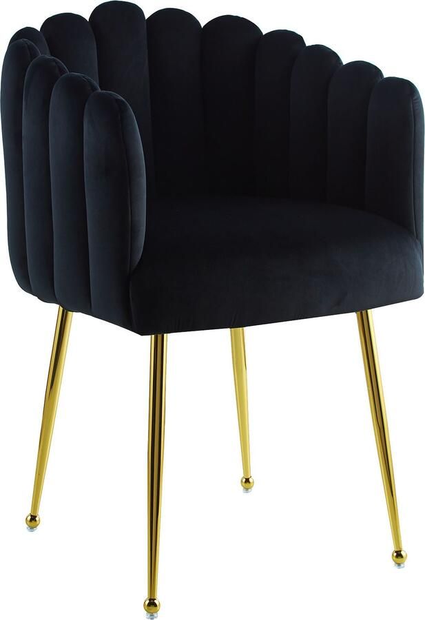 Kayoom Stoel Muna 125 BESTSELLER! opvallende rug- armleuning in schelpvorm opvallende gevlochten rugleuning fluwelen bekleding goudkleurige poten (1 stuk) - Foto 3