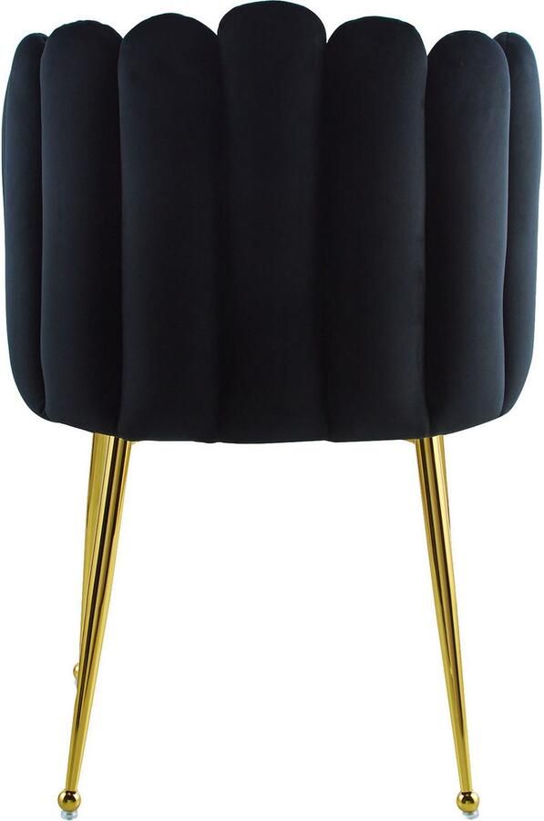 Kayoom Stoel Muna 125 BESTSELLER! opvallende rug- armleuning in schelpvorm opvallende gevlochten rugleuning fluwelen bekleding goudkleurige poten (1 stuk) - Foto 6