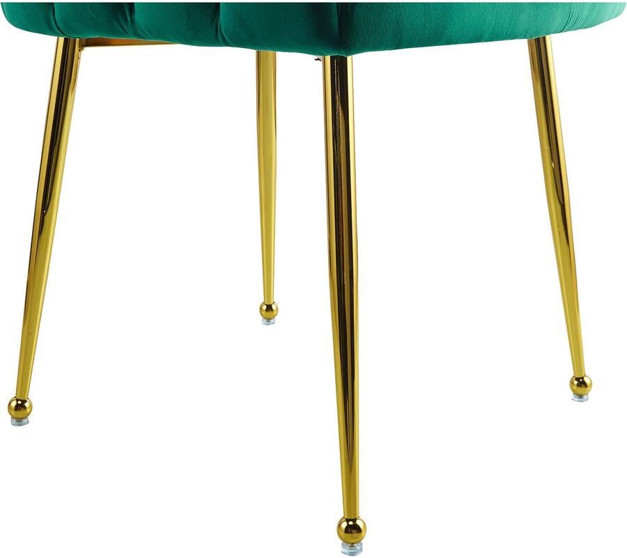 Kayoom Stoel Muna 125 BESTSELLER! opvallende rug- armleuning in schelpvorm opvallende gevlochten rugleuning fluwelen bekleding goudkleurige poten (1 stuk) - Foto 2