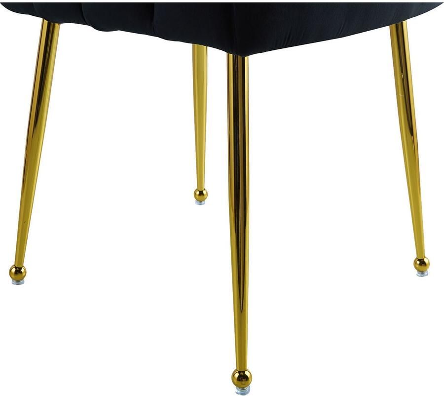 Kayoom Stoel Muna 125 BESTSELLER! opvallende rug- armleuning in schelpvorm opvallende gevlochten rugleuning fluwelen bekleding goudkleurige poten (1 stuk) - Foto 2