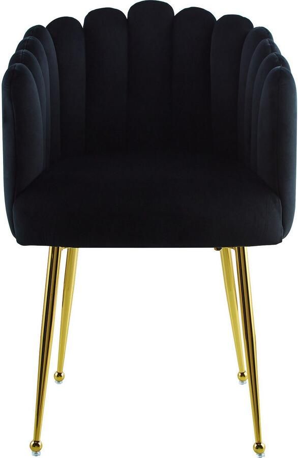 Kayoom Stoel Muna 125 BESTSELLER! opvallende rug- armleuning in schelpvorm opvallende gevlochten rugleuning fluwelen bekleding goudkleurige poten (1 stuk) - Foto 7