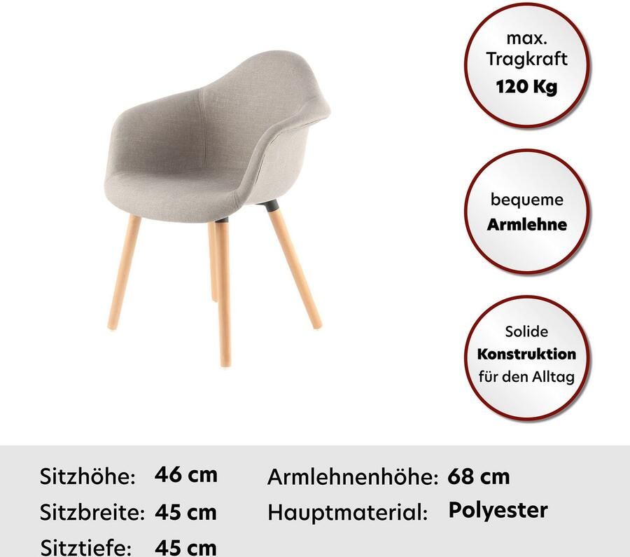 Kayoom Stoel Winston 325 2-delige set zachte zitting van schuim (set 2 stuks) - Foto 2