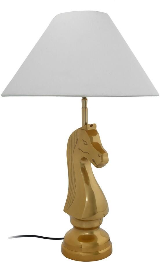 Kayoom Tafellamp Bishop 125 met decoratieve schaakpaardvoet van metaal met stoffen kap (1 stuk) - Foto 5