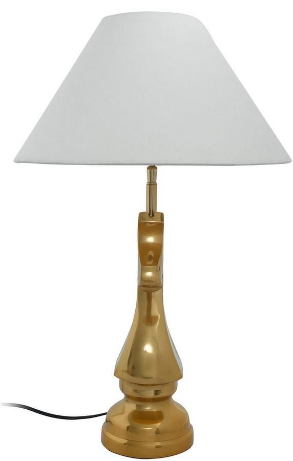 Kayoom Tafellamp Bishop 125 met decoratieve schaakpaardvoet van metaal met stoffen kap (1 stuk) - Foto 4