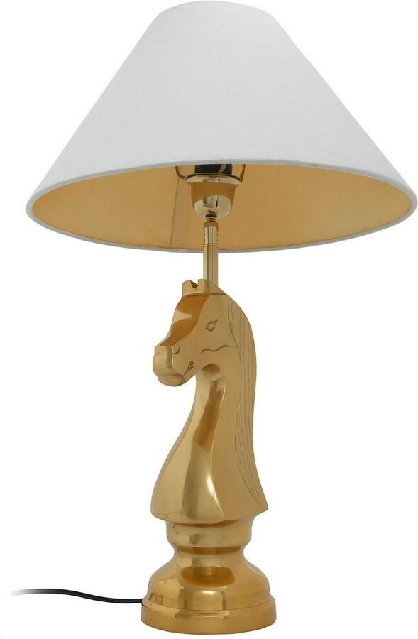 Kayoom Tafellamp Bishop 125 met decoratieve schaakpaardvoet van metaal met stoffen kap (1 stuk) - Foto 2