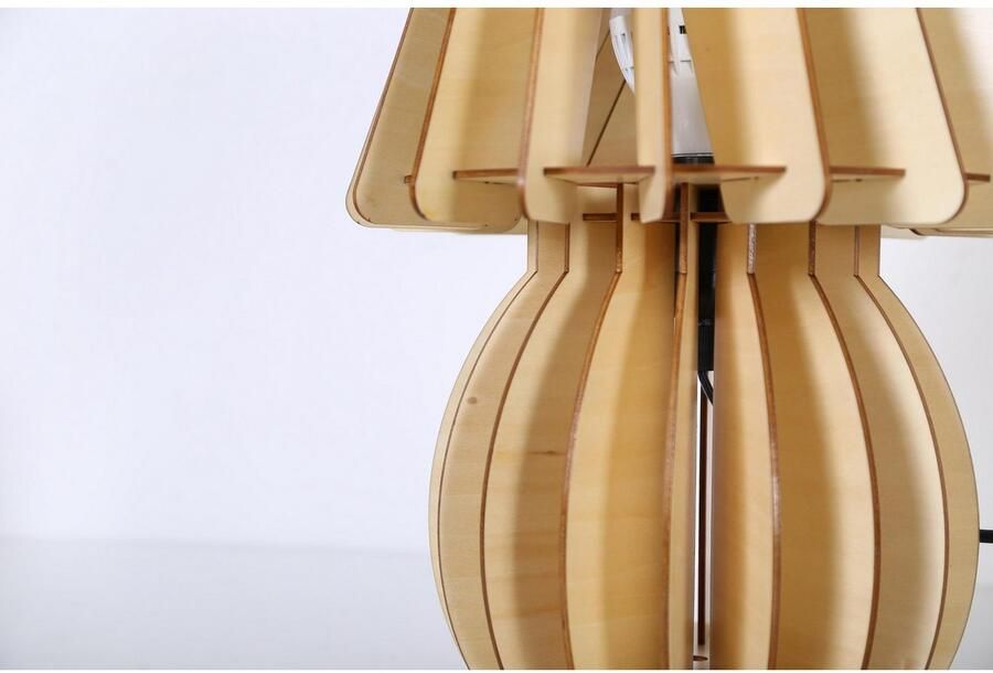 Kayoom Tafellamp Gino hout modern veelzijdig combineerbaar (1 stuk) - Foto 2