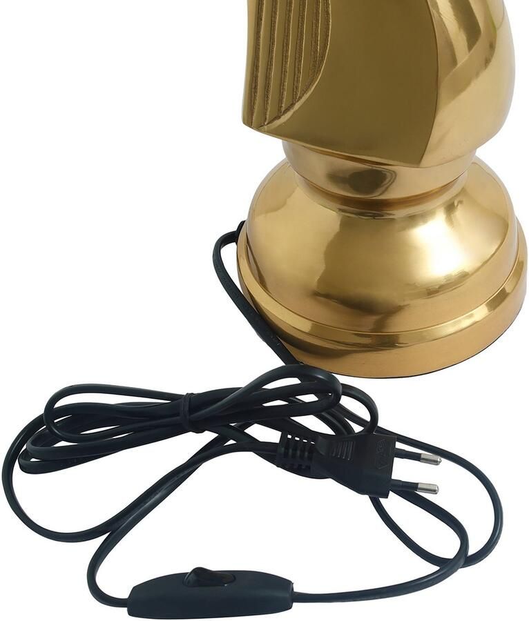 Kayoom Tafellamp Shah Tafellamp met decoratieve schaakpaardvoet van metaal stoffen kap (1 stuk)